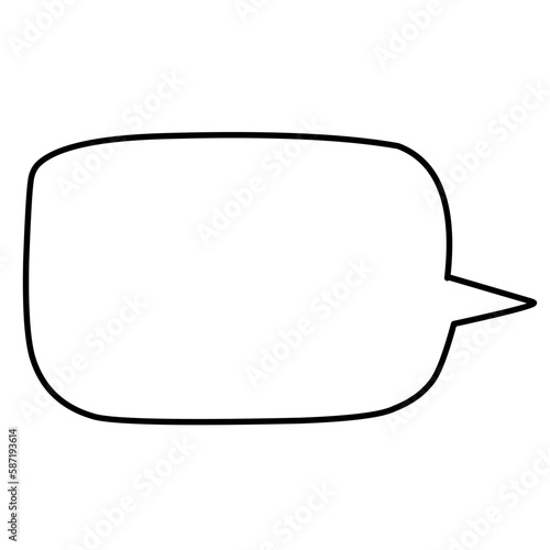 Spech bubble ouline black color illustration