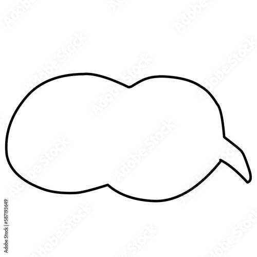 Spech bubble ouline black color illustration