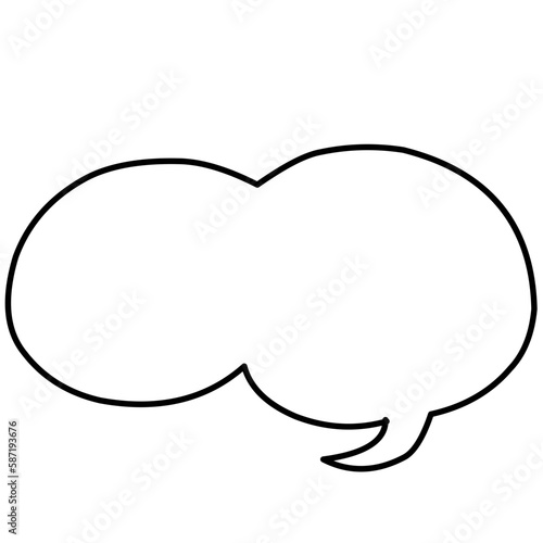 Spech bubble ouline black color illustration