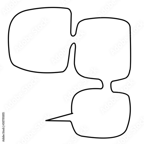 Spech bubble ouline black color illustration