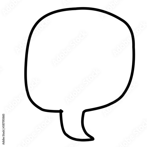 Spech bubble ouline black color illustration