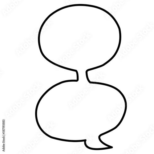 Spech bubble ouline black color illustration