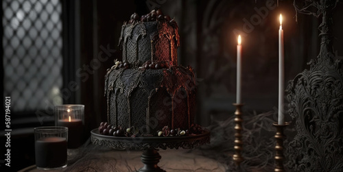 Gothic cake. Generative AI