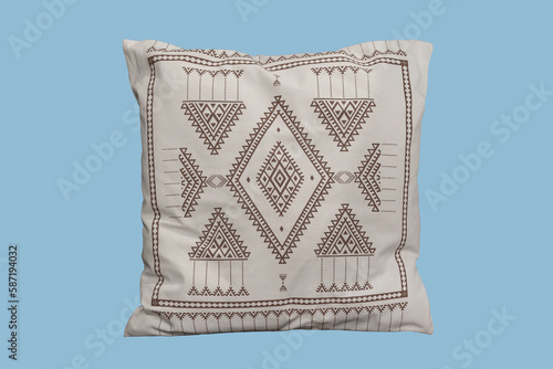 Decorative pillow with geometric pattern