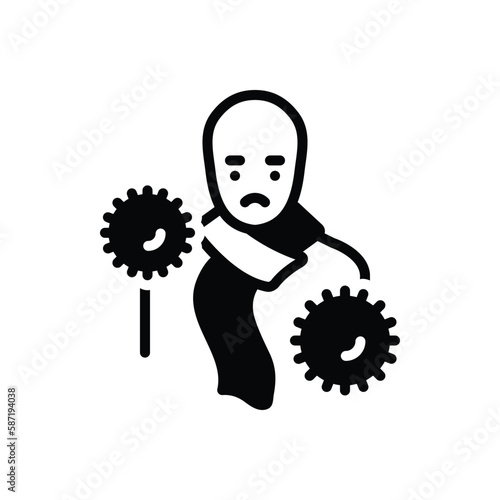 Black solid icon for infected 