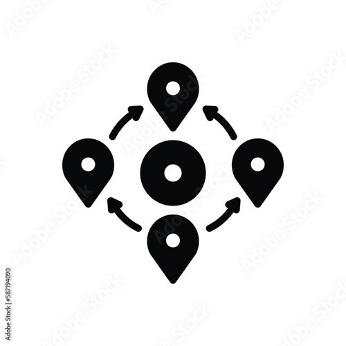 Black solid icon for nearby  