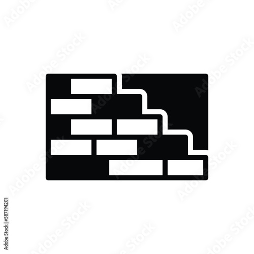 Black solid icon for wall  