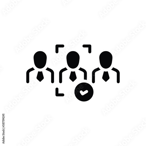 Black solid icon for applicants 