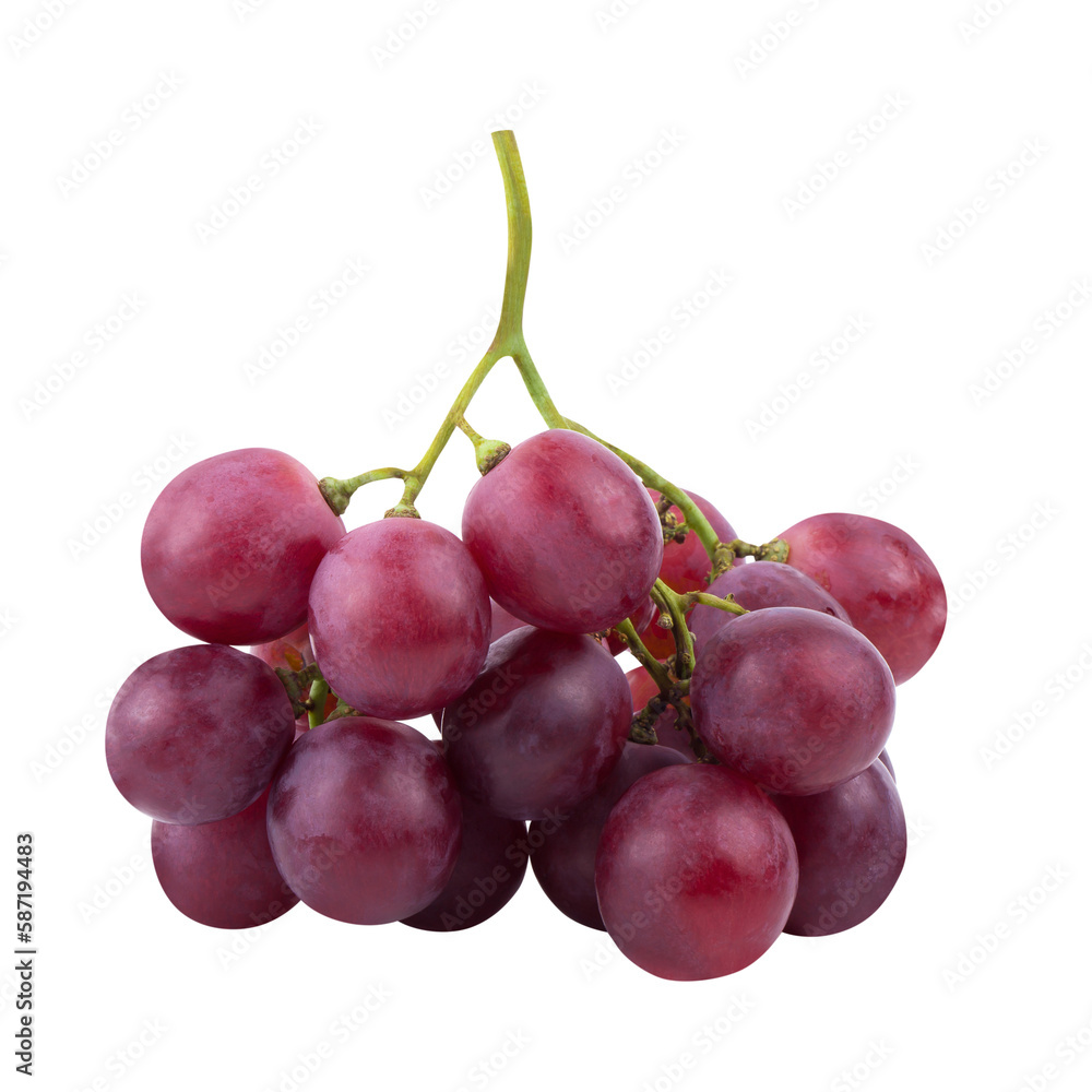 Bunches of fresh ripe red grapes on a white background Bunches of fresh ripe red grapes on a white background