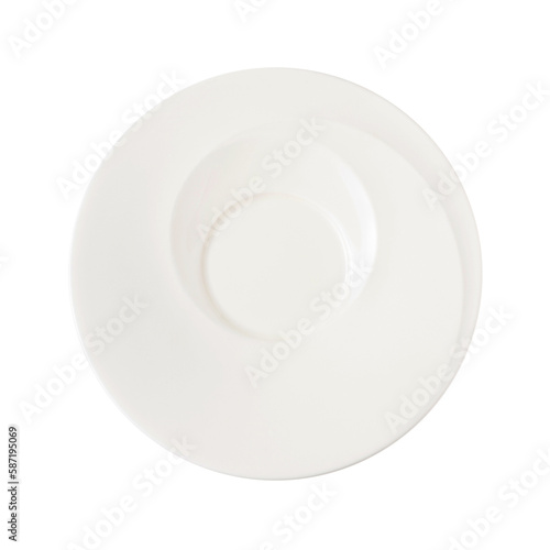 Empty white plate isolated on a transparent background