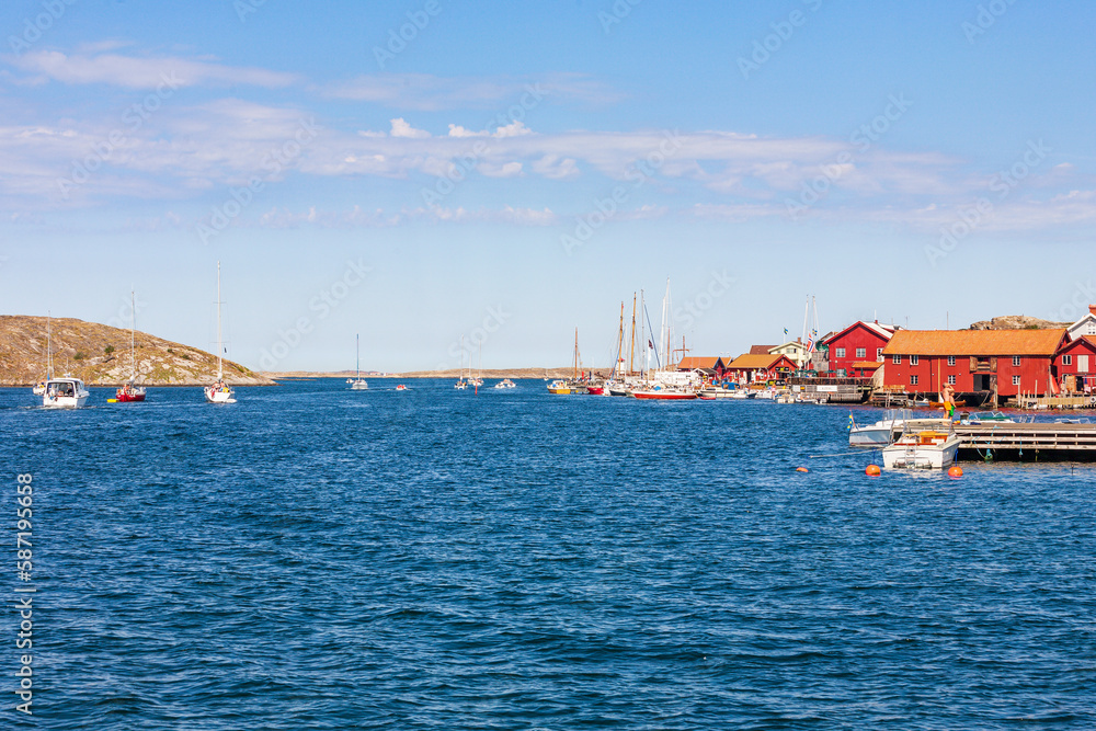 View at the Swedish archipelago and a old fishing village