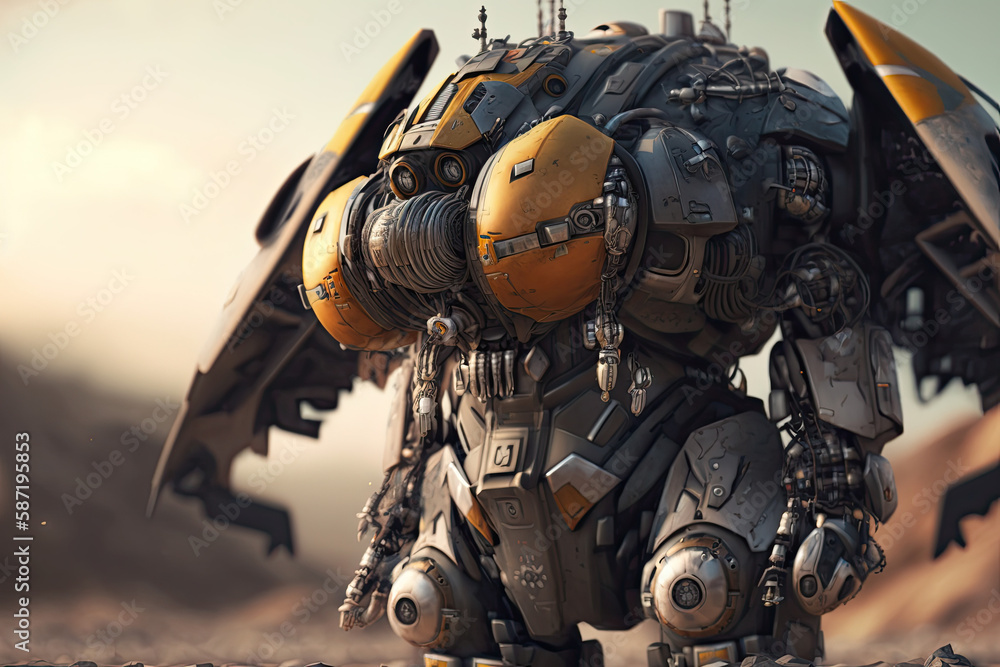 A futuristic robot, cyborg, android, and droid soldier warrior preparing for war, battle - navy, army, air force, SWAT. Science fiction, technology movies, film A futuristic robot, cyborg, android, and droid soldier warrior preparing for war, battle - navy, army, air force, SWAT. Science fiction, technology movies, film
