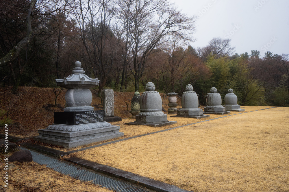 Bulguksa Temple , Buddhist temple since Silla kingdom during winter morning at Gyeongju , South Korea : 10 February 2023