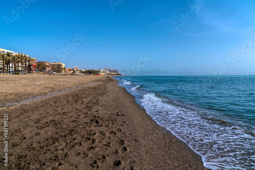 Carihuela beach between Torremolinos and Benalmadena Andalusia Costa del Sol Spain photo