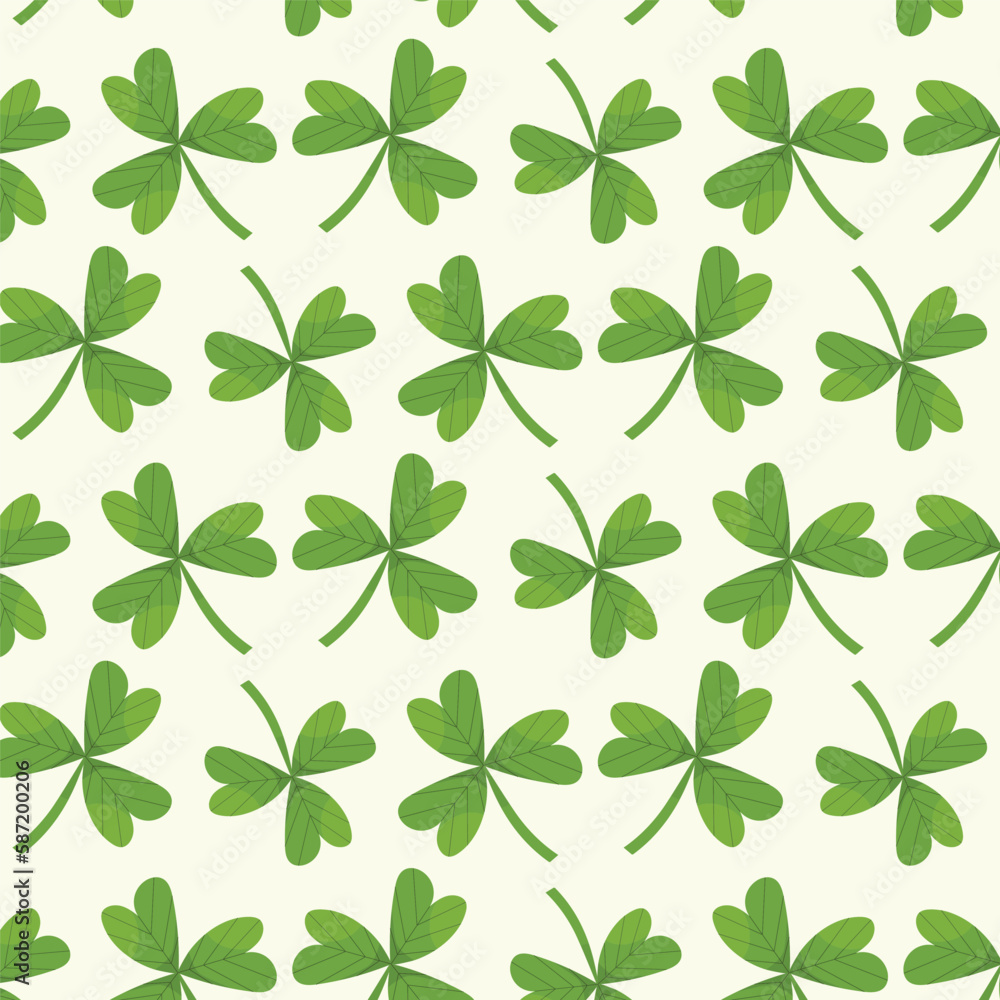 A green pattern with four leaves