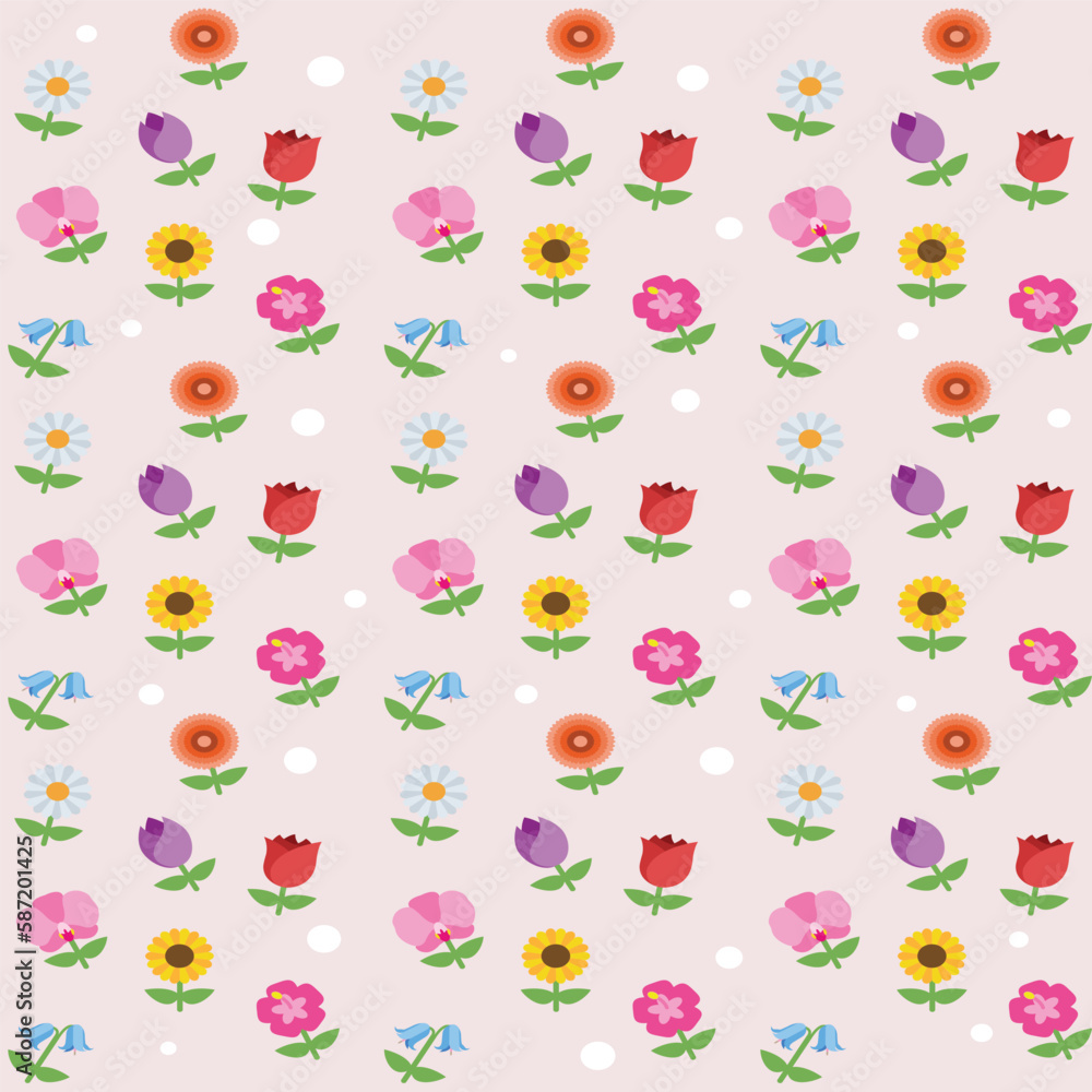 seamless pattern with flowers VECTOR