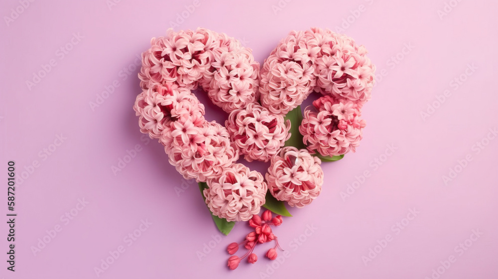 pink rose and heart valentine motherday