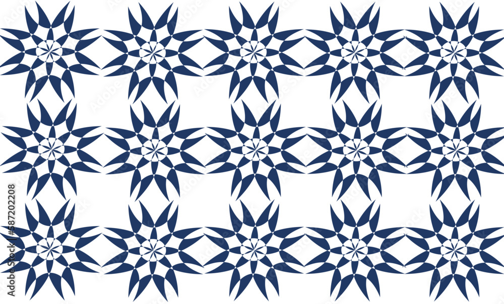 Blue and white flower seamless repeat pattern with elements, replete image design fabric printing Blue and white flower seamless repeat pattern with elements, replete image design fabric printing