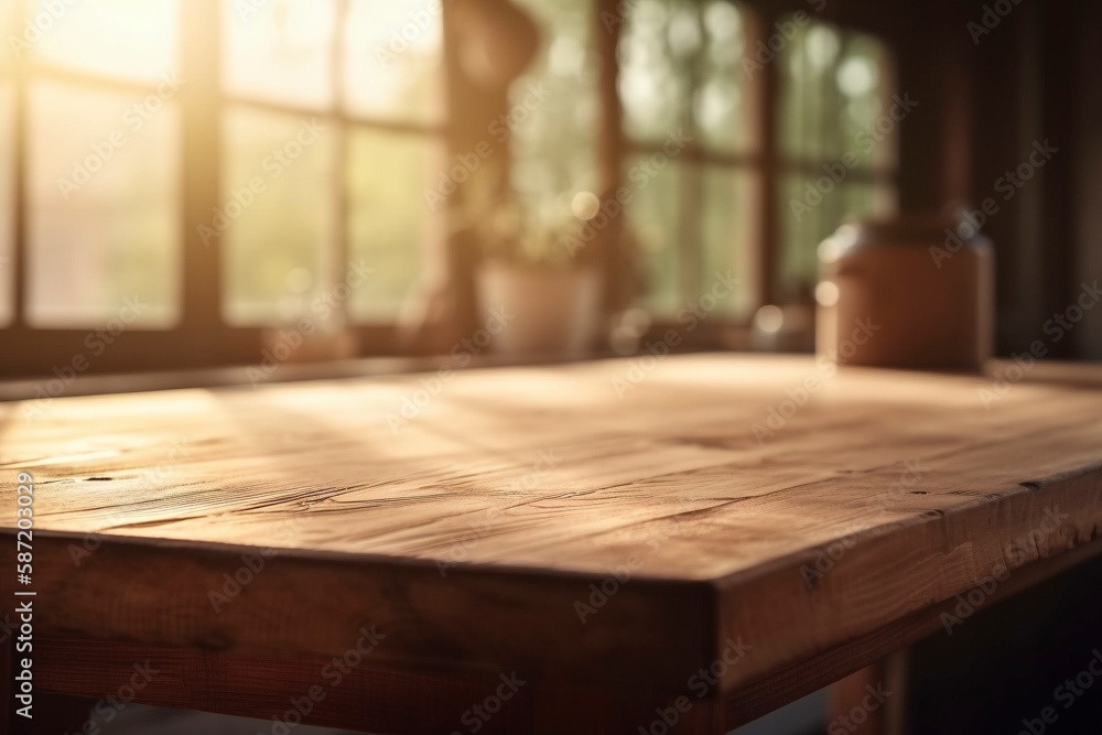 Wooden table top, created with generative AI Wooden table top, created with generative AI