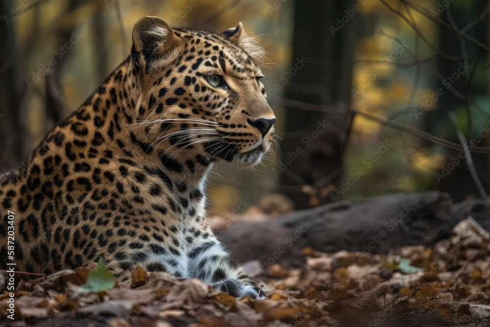 a picture of a leopard in its natural environment. Generative AI a picture of a leopard in its natural environment. Generative AI