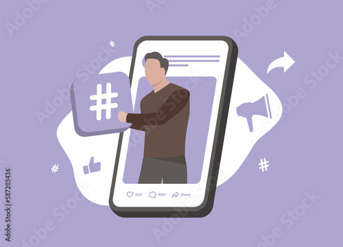 Affiliate marketing - brand partnerships with social media content creators. Sponsored influencer-generated content. Word-of-mouth influencer marketing with promoting brand, product in social media
