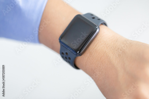 Close-ups of Hands using smart watches, Technology in use concepts
