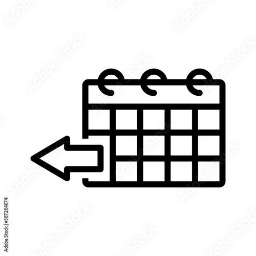 Black line icon for Yesterday