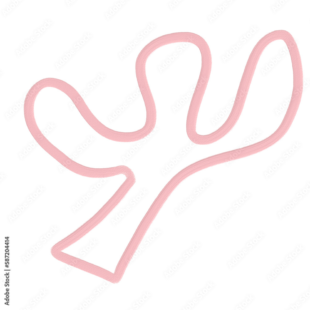pink pastel acrylic element_coral shape pink pastel acrylic element_coral shape