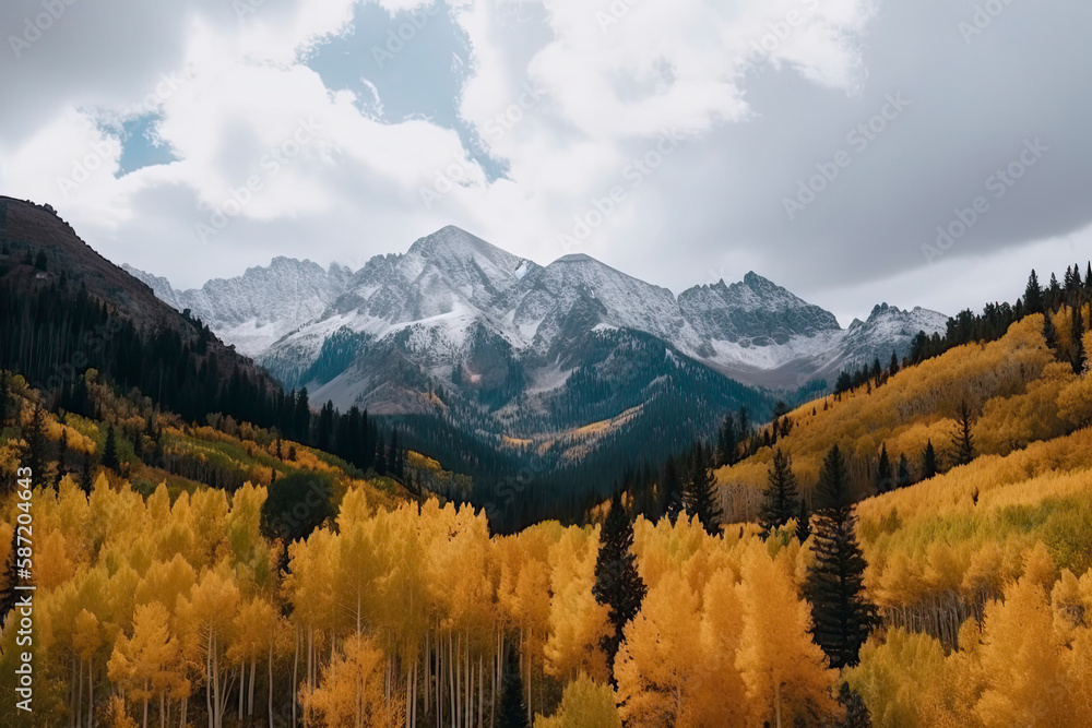 Colorado Rocky Mountains during the the fall season - obrazy, fototapety, plakaty 