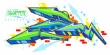 Colorful Abstract Urban Street Art Graffiti Style Arrows Vector Illustration Template