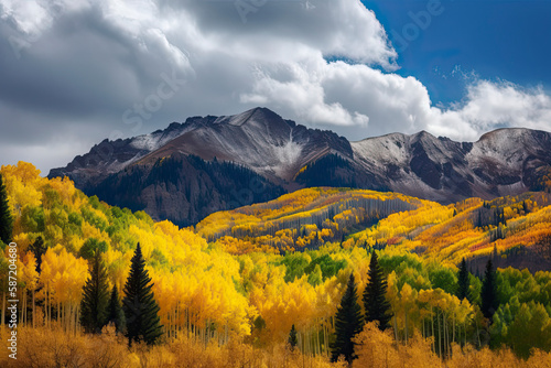 Colorado Rocky Mountains during the the fall season photo