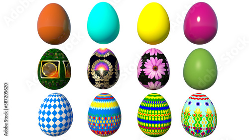 colorfull easter egg hunt transparent high quality rendering