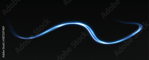 Blue wavy light lines background.