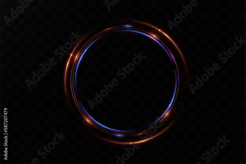  Neon circle, glowing banner. Round frame for messages, advertising.