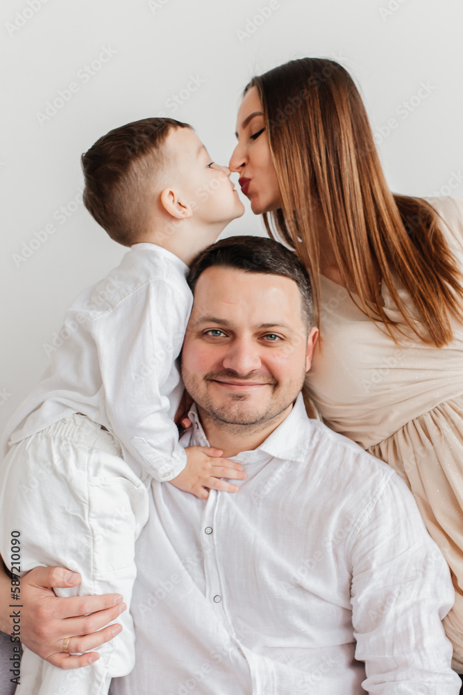 happy fathers day. Husband with happy family. happy fathers day. Husband with happy family.