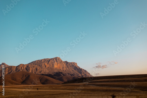 Aladaglar National Park. Cloudy mountain landscape. Transmountain trips. Trekking Aladaghlar. Turkey..