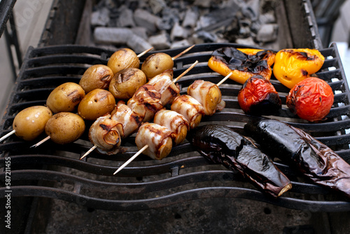 shish kebab on the grill