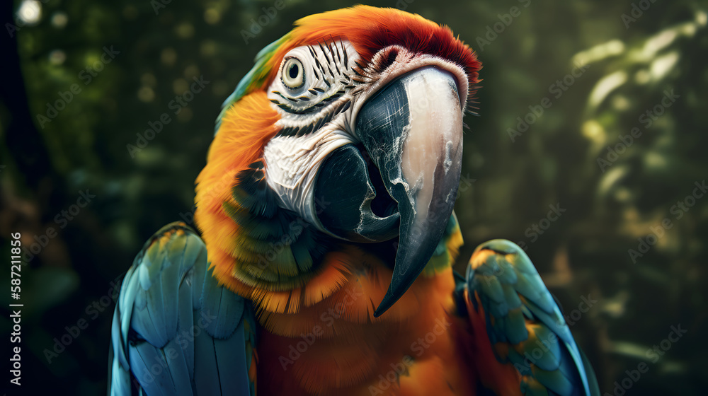 Fototapeta premium blue and yellow macaw
