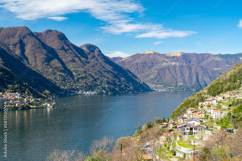 A view of Lake Como, photographed from Pognana, on the Como side of the lake.