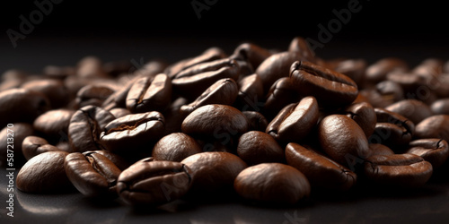 coffee beans texture background Generative AI