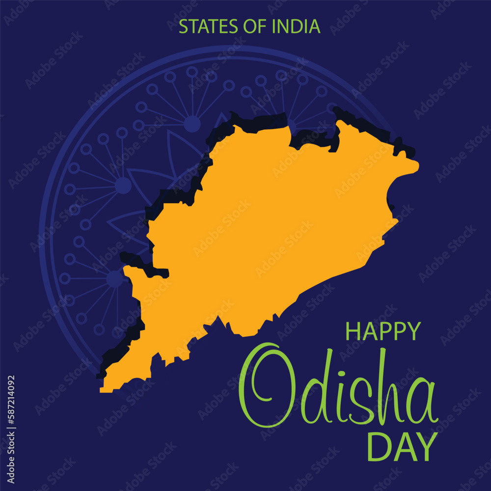 Obraz premium Vector illustration of a Background for Happy Odisha Day Celebration.