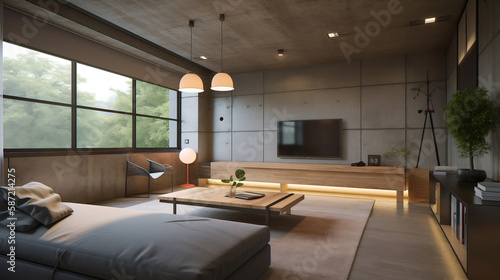 Interior design  Living room  concept and ideas. house  room designs. Generative AI.