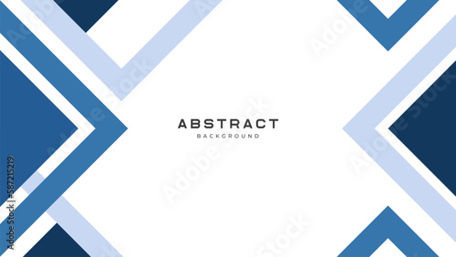 Abstract minimal blue and white background with simple overlapping geometric shapes for business concept