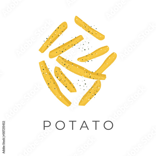 Delicious French Fries Illustration Logo