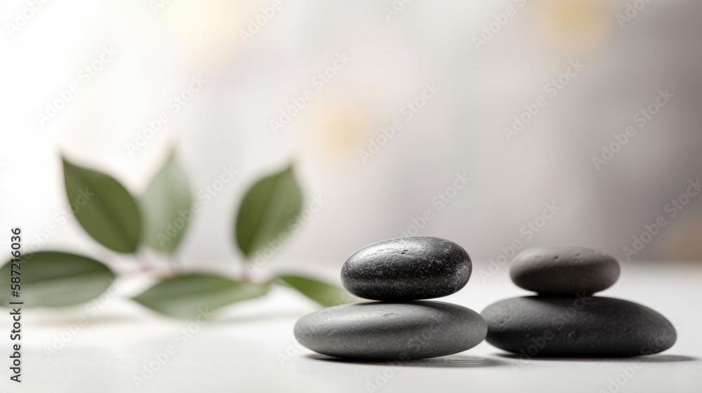 Spa stones on blurred background. Generative ai Spa stones on blurred background. Generative ai