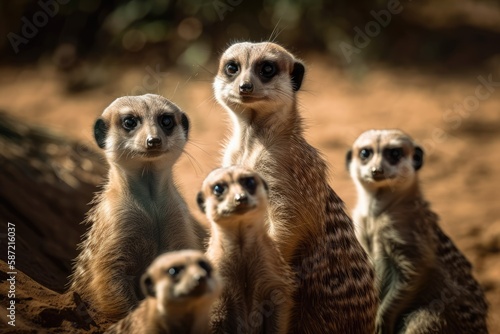 adorable meerkat. Generative AI