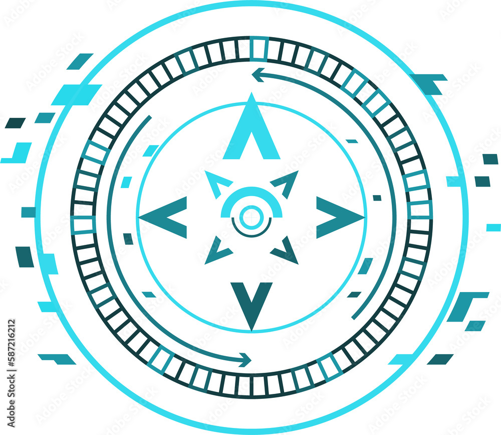 HUD compass digital screen or aim control panel HUD compass digital screen or aim control panel