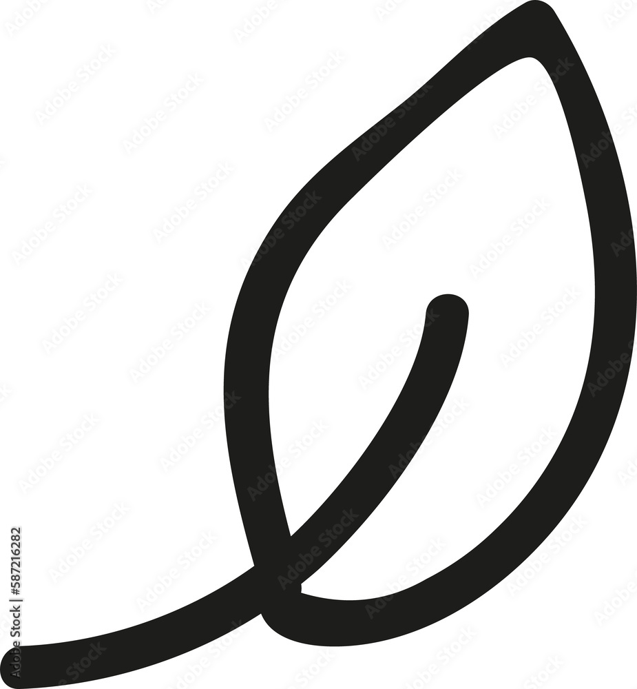 Floral doodle hand drawn decorative outline leaf Floral doodle hand drawn decorative outline leaf