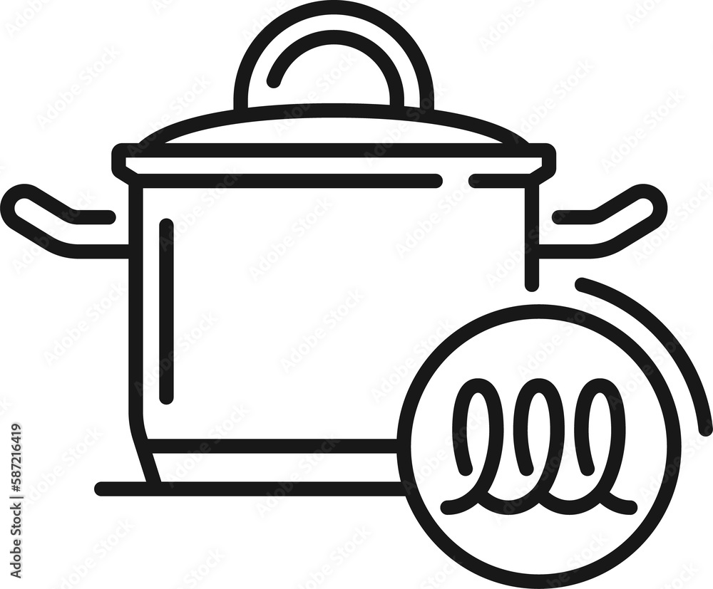 Pot compatible with induction surface outline icon Pot compatible with induction surface outline icon