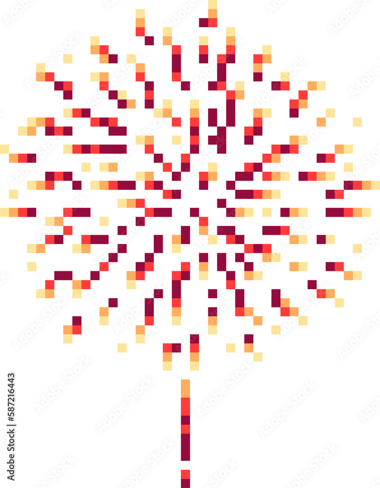8bit pixel game asset, fireworks boom burst effect ilustração do Stock ...